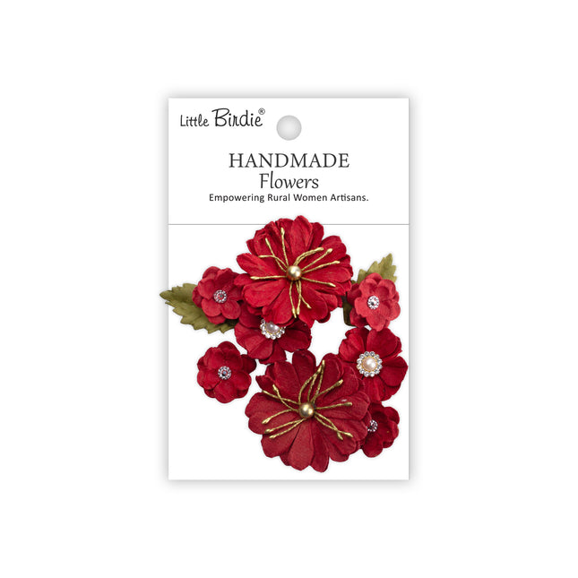 Handgemaakte Bloemen Liora - Cardinal Red 10pc