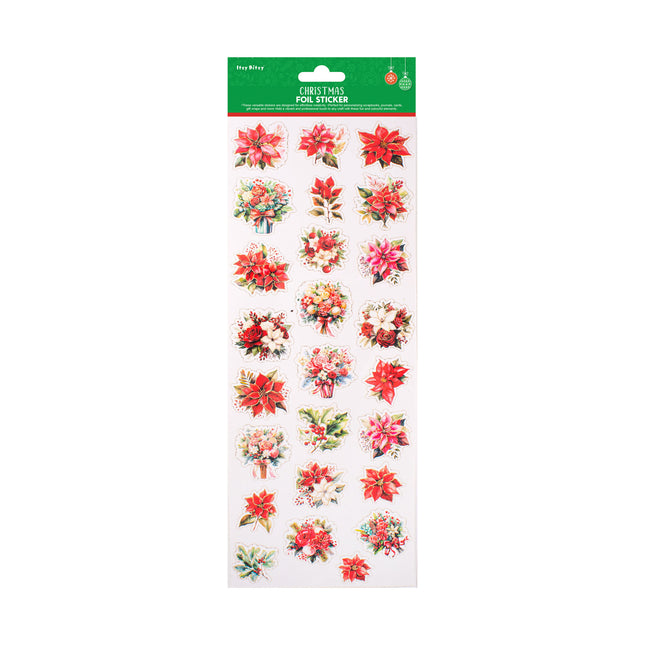 Kerst Peel-Off Foil Stickers - Bouquet beauty ca. 13.75 x 5in 1 vel