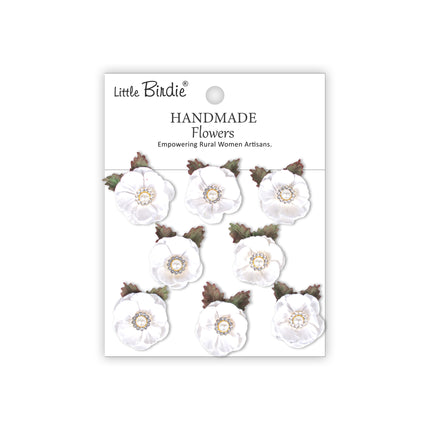 Handgemaakte Bloemen Butter Cup - Frosty White 8pc