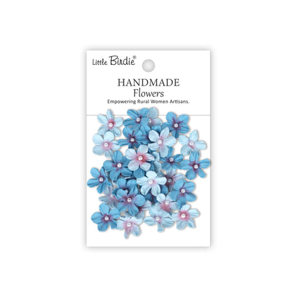 Handgemaakte Bloemen Pearl Petites - Crystal Blue 30pc