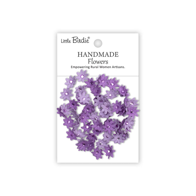 Handgemaakte Bloemen Micro Jewlled Florettes - Lilac Whisper 60pc