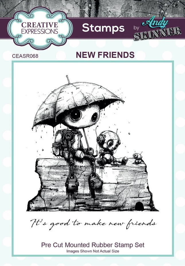 Andy Skinner Pre-Cut Rubber Stamp Botology New Friends (CEASR068)