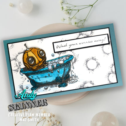 Andy Skinner Pre-Cut Rubber Stamp Botology Wash Your Worries Away (CEASR070)