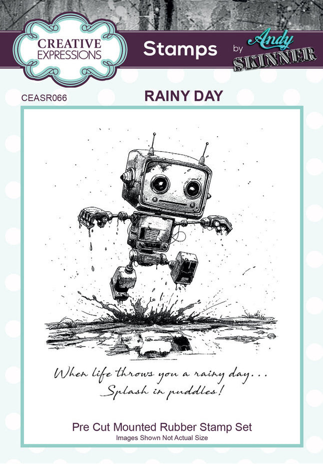 Andy Skinner Pre-Cut Rubber Stamp Botology Rainy Day (CEASR066)