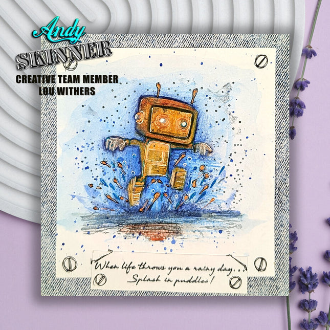 Andy Skinner Pre-Cut Rubber Stamp Botology Rainy Day (CEASR066)