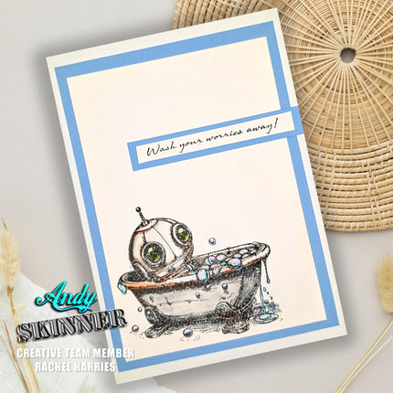 Andy Skinner Pre-Cut Rubber Stamp Botology Wash Your Worries Away (CEASR070)