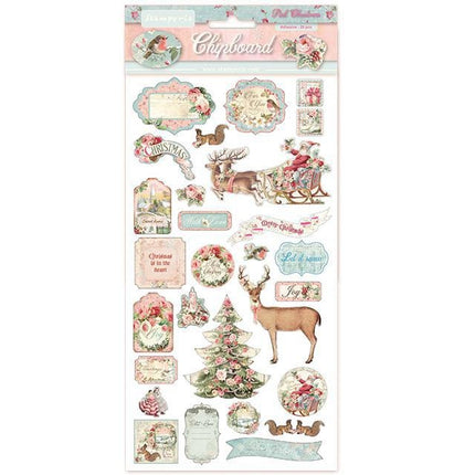 Chipboard cm.15x30 Pink Christmas