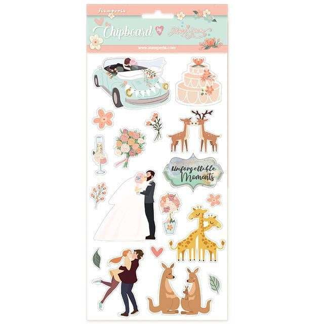 Chipboard cm.15x30 Wedding subjects