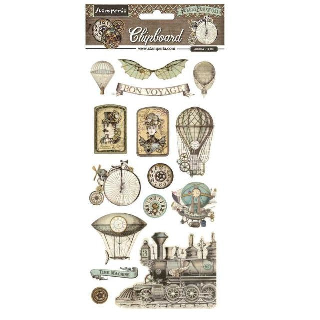 Chipboard cm 15x30 - Voyages Fantastiques