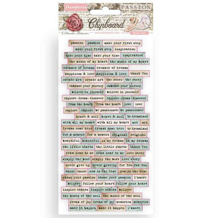 Chipboard cm 15x30 - Passion quotes