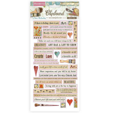 Chipboard cm 15x30 - Atelier quotes