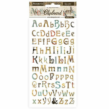 Chipboard cm 15x30 - Klimt alphabet
