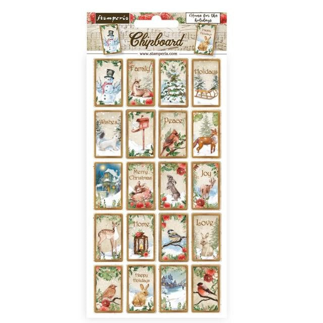 Chipboard cm 15x30 - Romantic Home for the holidays