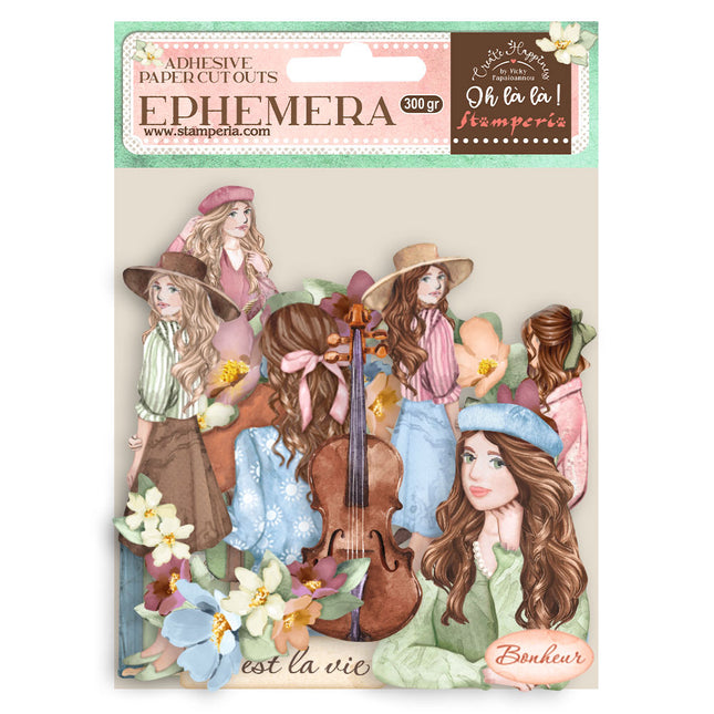 Ephemera  - Create Happiness Oh lá lá  girls and flowers