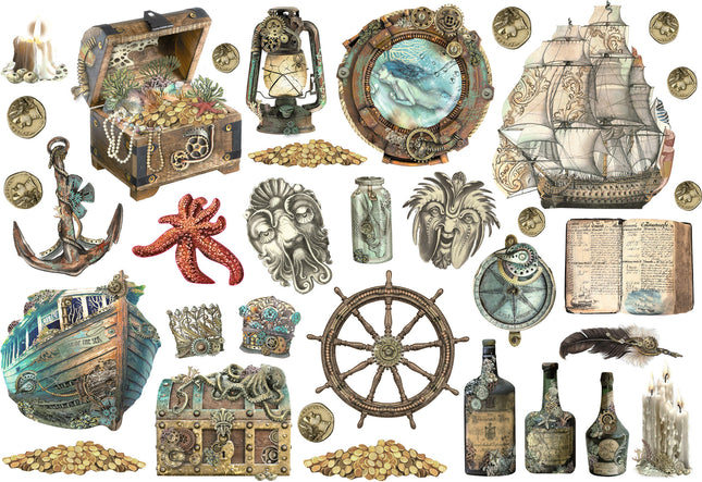 Ephemera  - Songs of the Sea Sea sailing ship and elements
