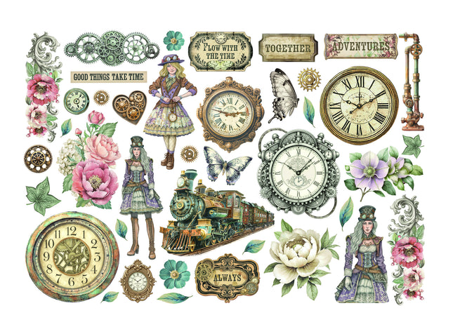 Printed Decorative Ephemera for Art and Craft - Gardens of Time