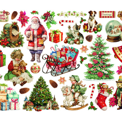 Printed Decorative Ephemera for Art and Craft - Classic Christmas