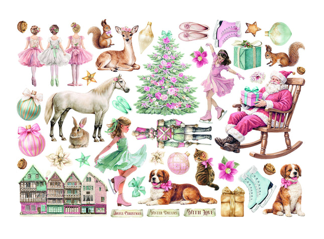 Printed Decorative Ephemera for Art and Craft - Winter Magic