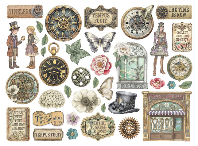 Printed decorative Die cuts for Art and Craft - Gardens of Time