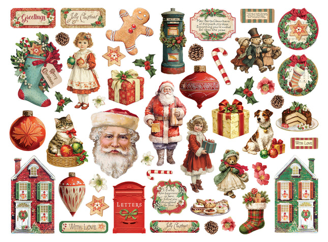 Printed decorative Die cuts for Art and Craft - Classic Christmas