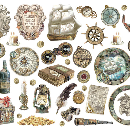 Die cuts assorted - Songs of the Sea ship and treasures