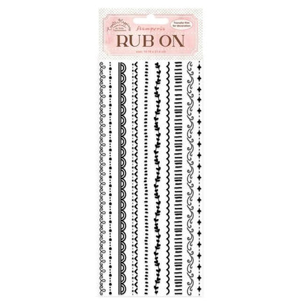 Rub-on cm 10,16x21,6 - Create Happiness border Black
