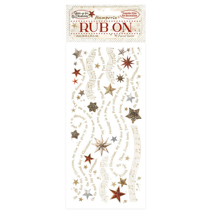 Rub-on cm 10,16x21,6 - Gear up for Christmas stars