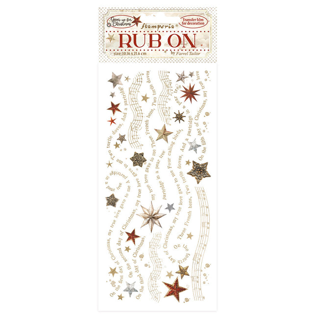 Rub-on cm 10,16x21,6 - Gear up for Christmas stars