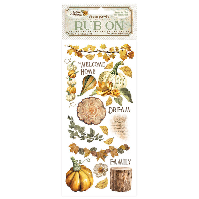 Rub-on cm 10,16x21,6 - Golden Harmony pumpkins