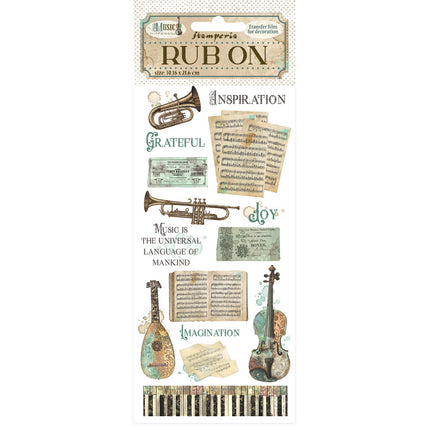 Rub-on cm 10,16x21,6 - Music instruments