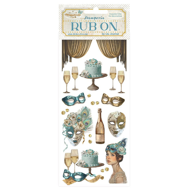 Rub-on cm 10,16x21,6 - Masquerade masks