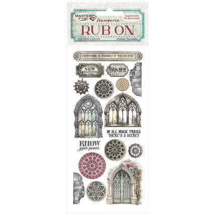 Rub-on cm 10,16x21,6 - Master of Magic gothic windows
