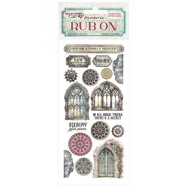 Rub-on cm 10,16x21,6 - Master of Magic gothic windows