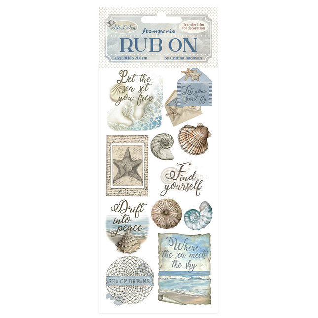 Rub-on cm 10,16x21,6 - Silent Sea shells