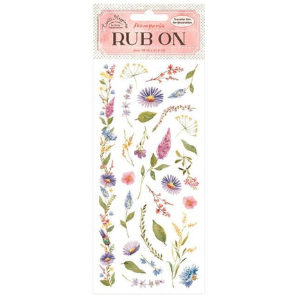 Rub-on cm 10,16x21,6 - Create Happiness Welcome Home flowers