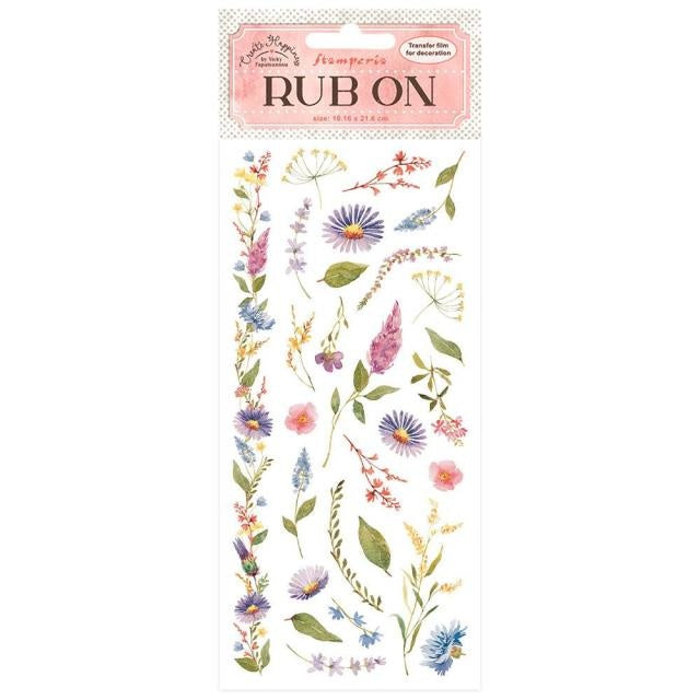 Rub-on cm 10,16x21,6 - Create Happiness Welcome Home flowers