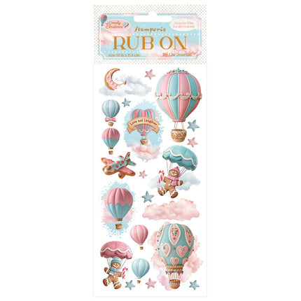Rub-on cm 10,16x21,6 - Candy Christmas air balloons