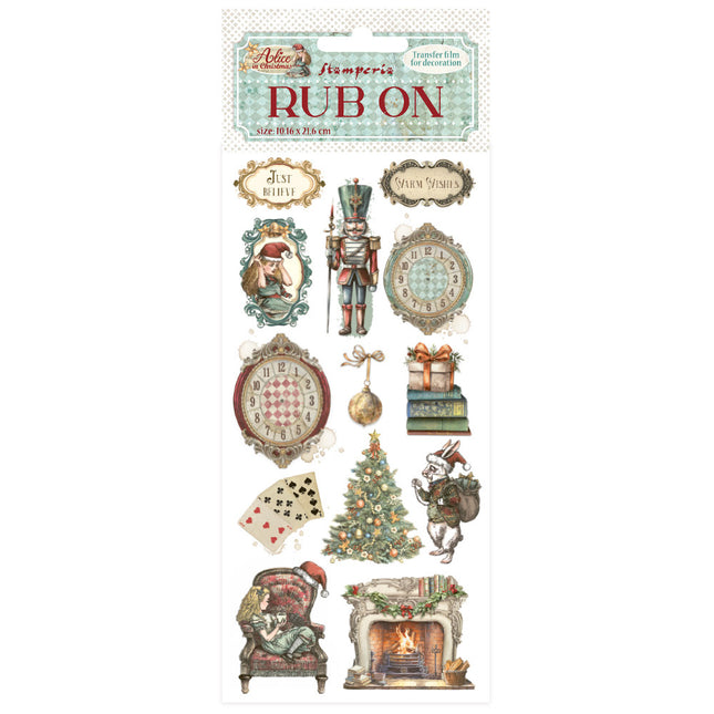 Rub-on cm 10,16x21,6 - Alice in Christmas soldiers