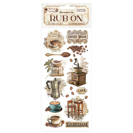 Rub-on cm 10,16x21,6 - Coffee and Chocolate vintage coffee moments