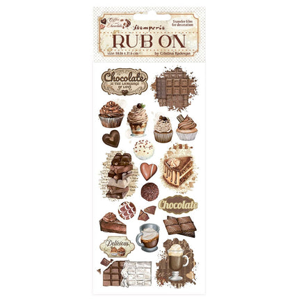 Rub-on cm 10,16x21,6 - Coffee and Chocolate vintage sweet moments