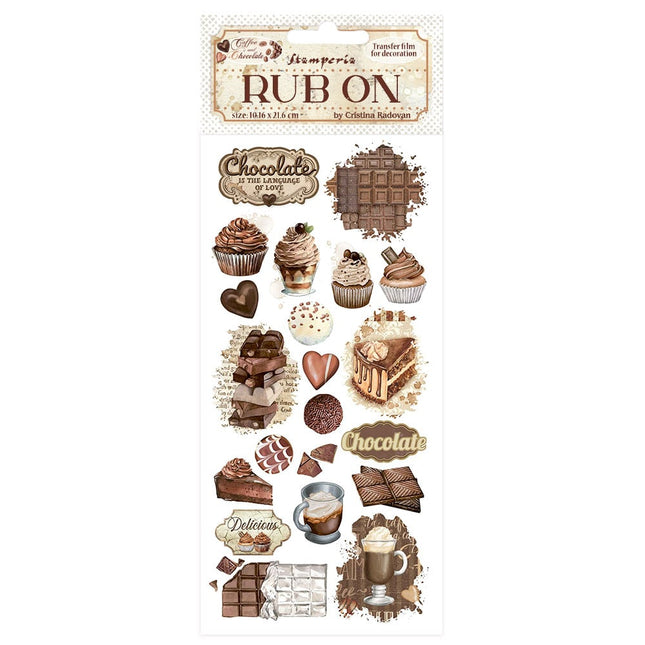 Rub-on cm 10,16x21,6 - Coffee and Chocolate vintage sweet moments