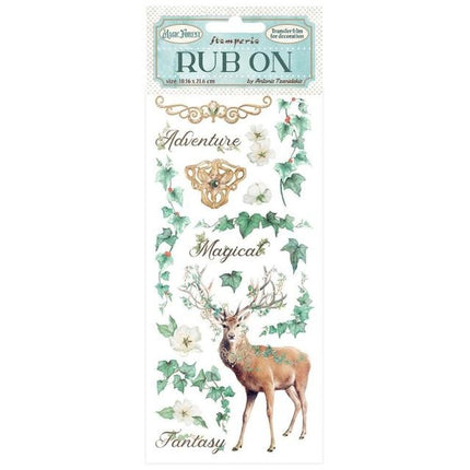 Rub-on cm 10,16x21,6 - Magic Forest deer