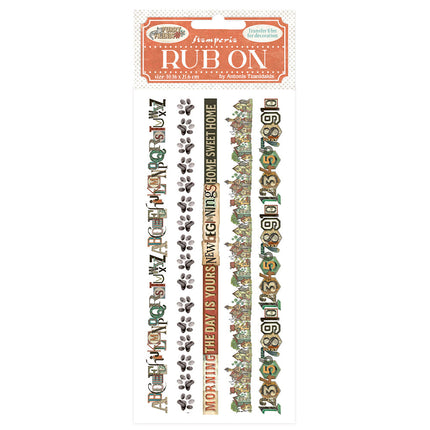 Rub-on cm 10,16x21,6 - Furry Friends stripes