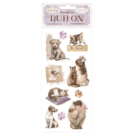 Rub-on cm 10,16x21,6 - Quiet Days dogs and cats