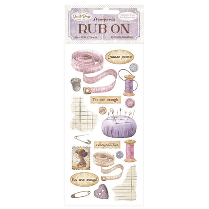 Rub-on cm 10,16x21,6 - Quiet Days sewing