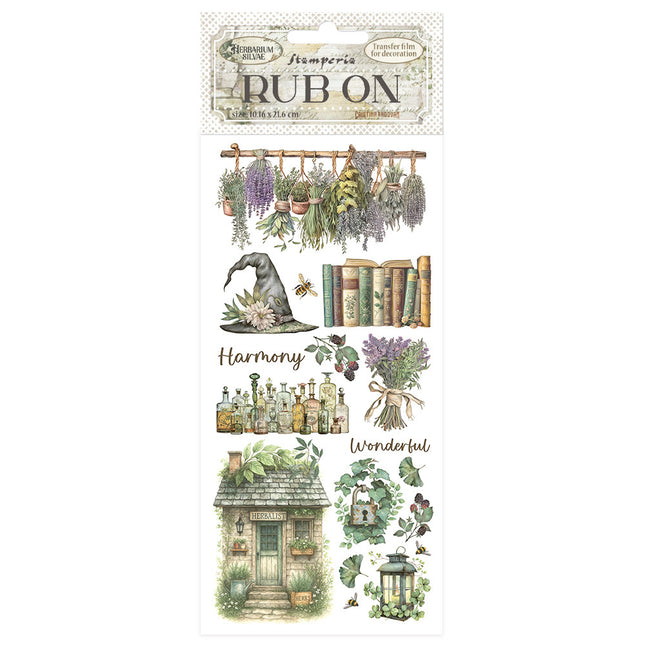 Rub-on cm 10,16x21,6 - Herbarium Silvae lavender