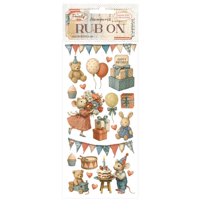 Rub-on cm 10,16x21,6 - Family party