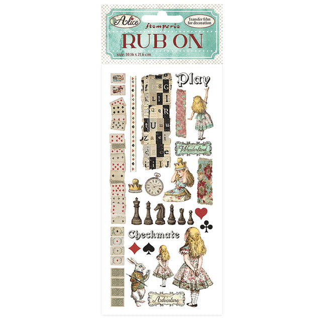 Rub-on cm 10,16x21,6 - Alice through the looking glass