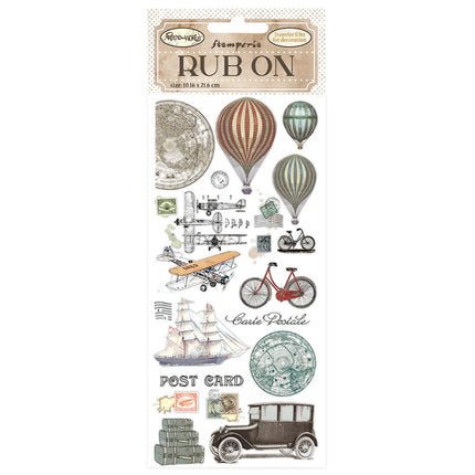 Rub-on cm 10,16x21,6 - Around the world balloons