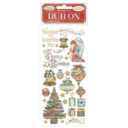 Rub-on cm 10,16x21,6 - Christmas Greetings angel